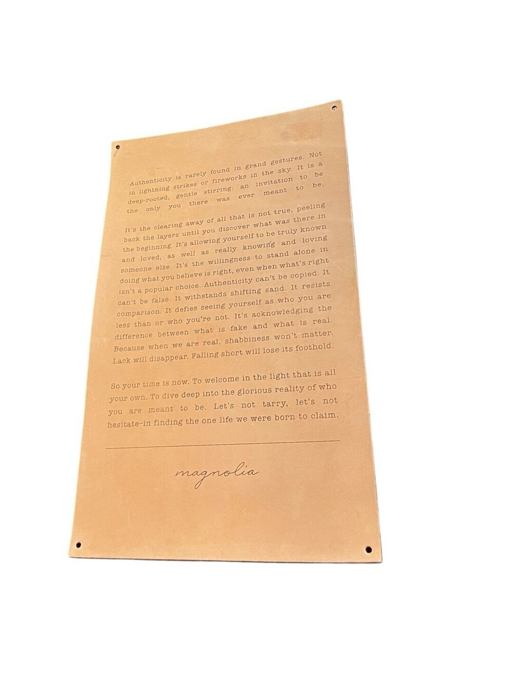 Magnolia Authenticity Leather Sign